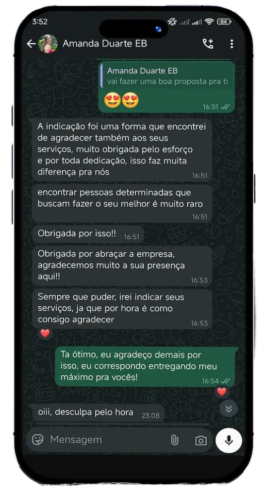 Feedbacks de clientes satisfeitos com seus Sites Profissionais otimizados para conversão em Portugal.